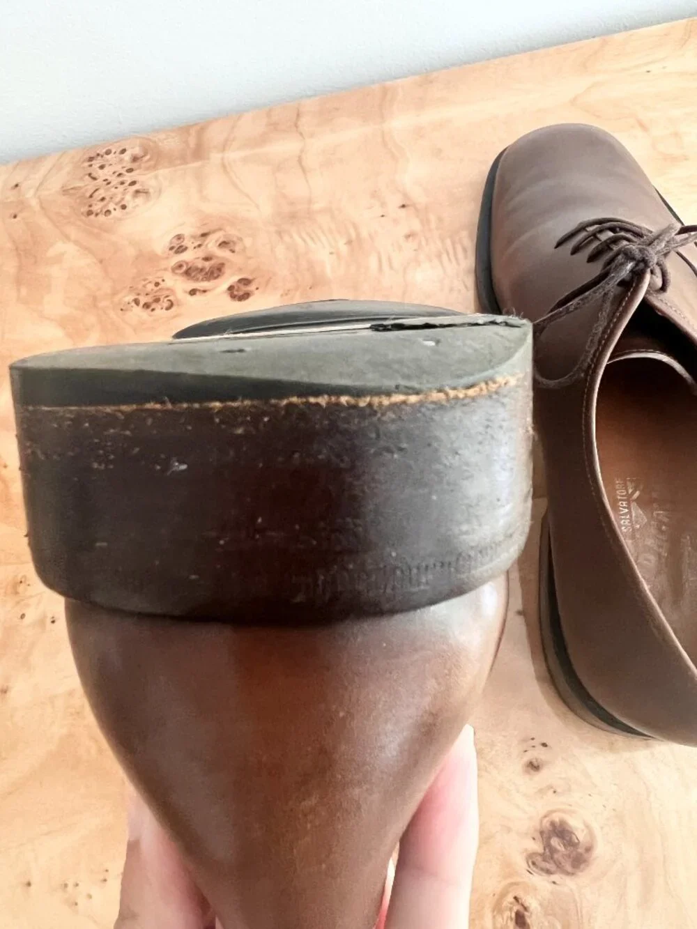 Vintage Salvatore Ferragamo XYLAN Leather Shoes 10 D US Made in Italy